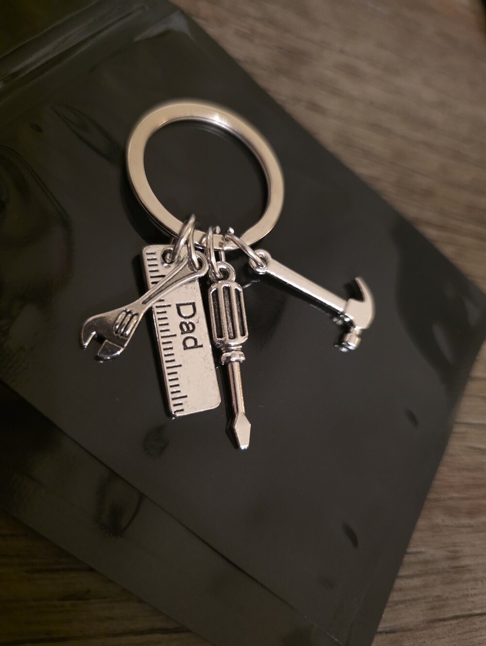 Dad Tool Set Keychain - Silver Multi-Tool Charm for Men